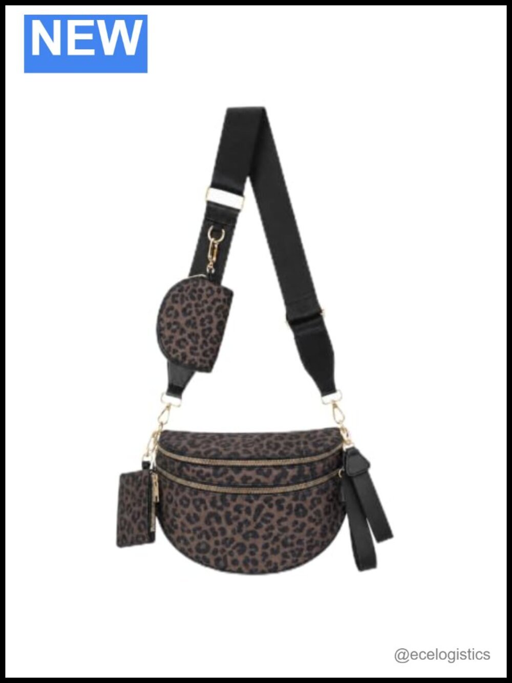 Checkered Nylon Crossbody Bag with RFID Pouches